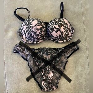 Victoria's Secret Pink and Black BRA ONLY